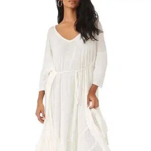 Free People Sun Seeker Maxi Dress in White NWT